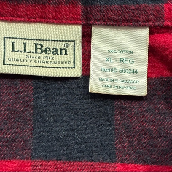 L.L. Bean Flannel Pajamas Men’s Buffalo Check Red Navy Blue XL - Picture 7 of 7